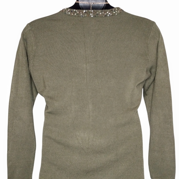 United States Sweater | Olive Green Embellished Cardigan | Small - Picture 5 of 7